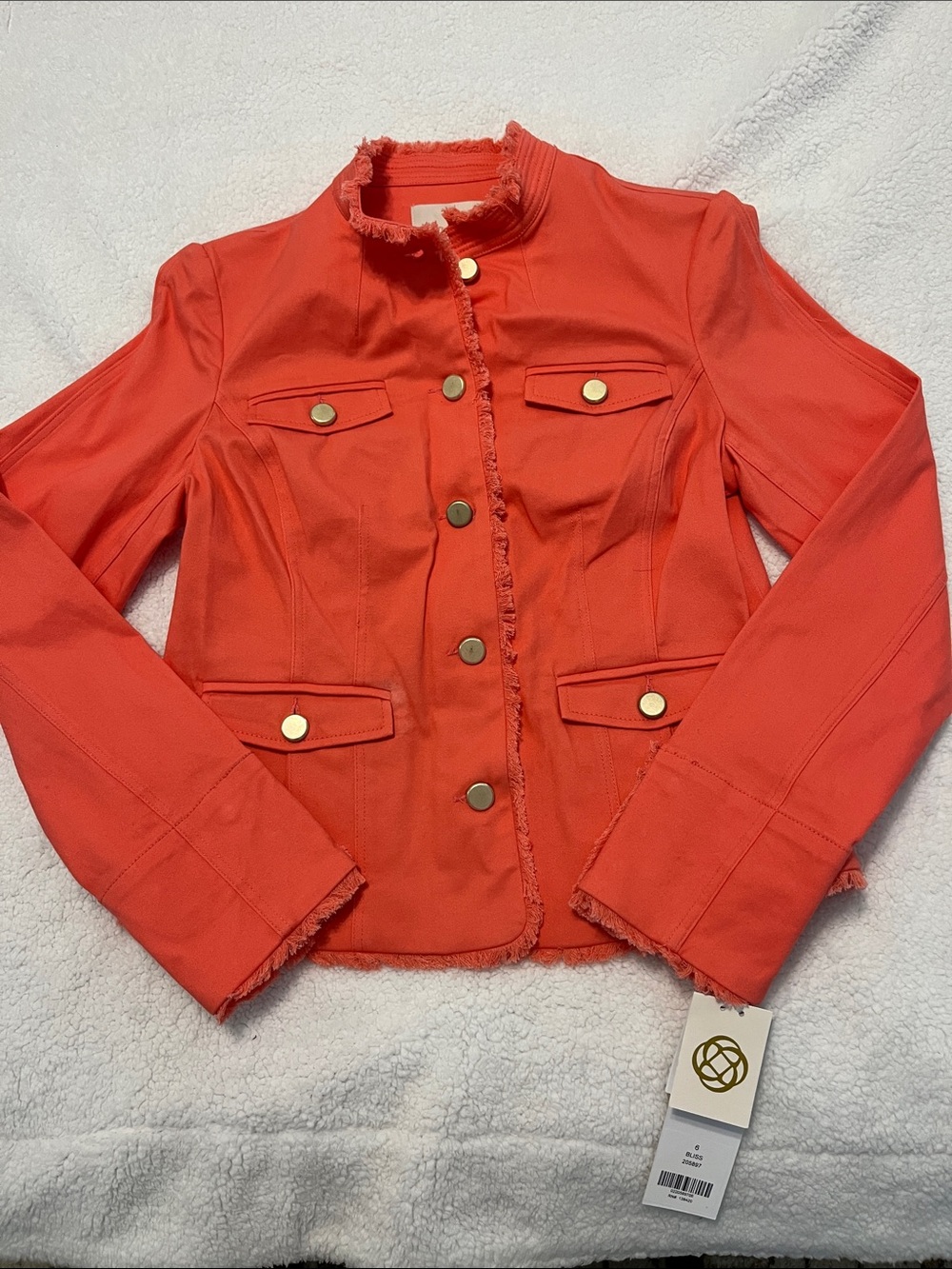 Etcetera Coral Jacket with Gold Buttons